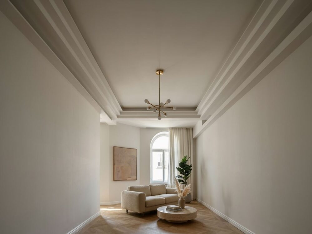 nowoczesny sufit w salonie