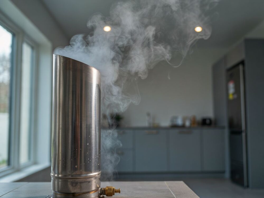 skropliny spływające z pieca gazowego