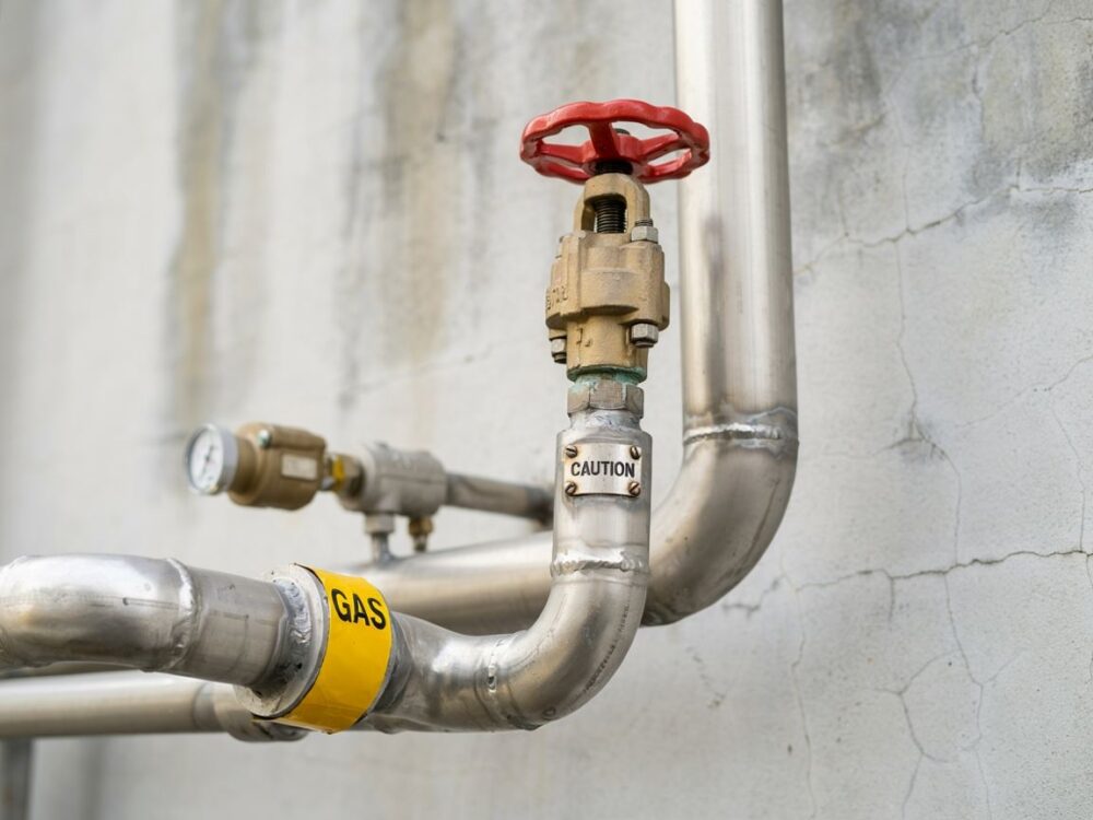 zabudowane instalacje gazowe w budynku